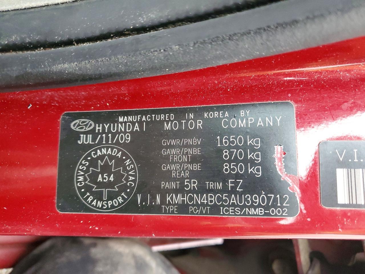 2010 HYUNDAI ACCENT GLS photo 13