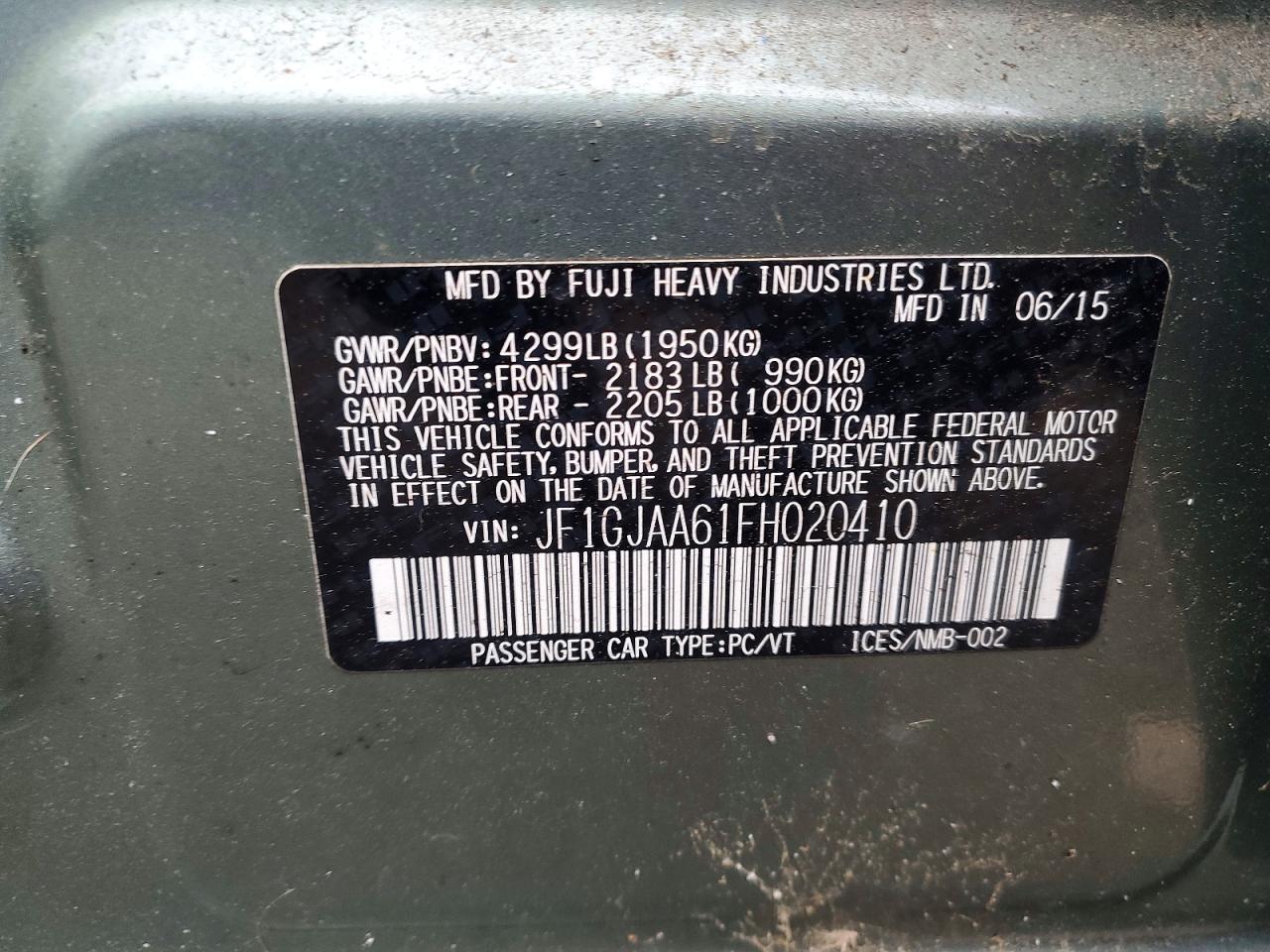 2015 SUBARU IMPREZA photo 12