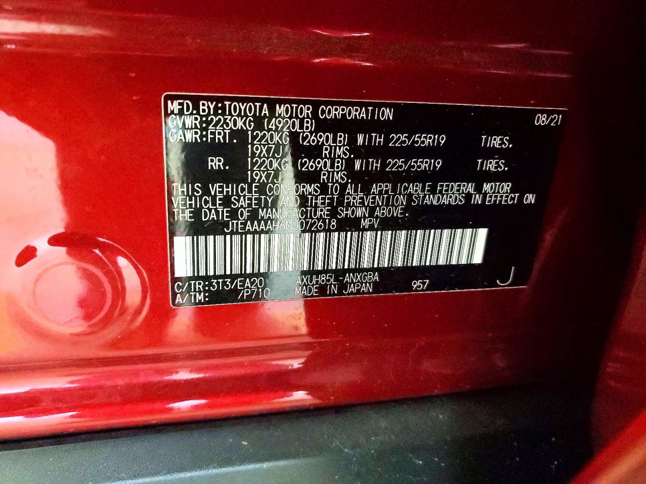 2021 TOYOTA VENZA LE photo 13