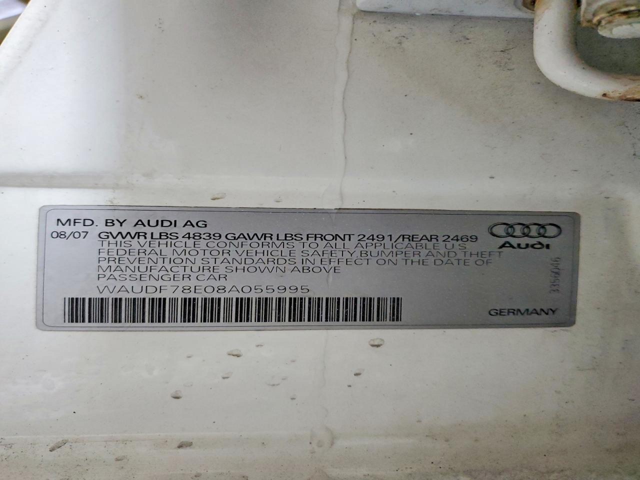2008 AUDI A4 2.0T QUATTRO photo 34