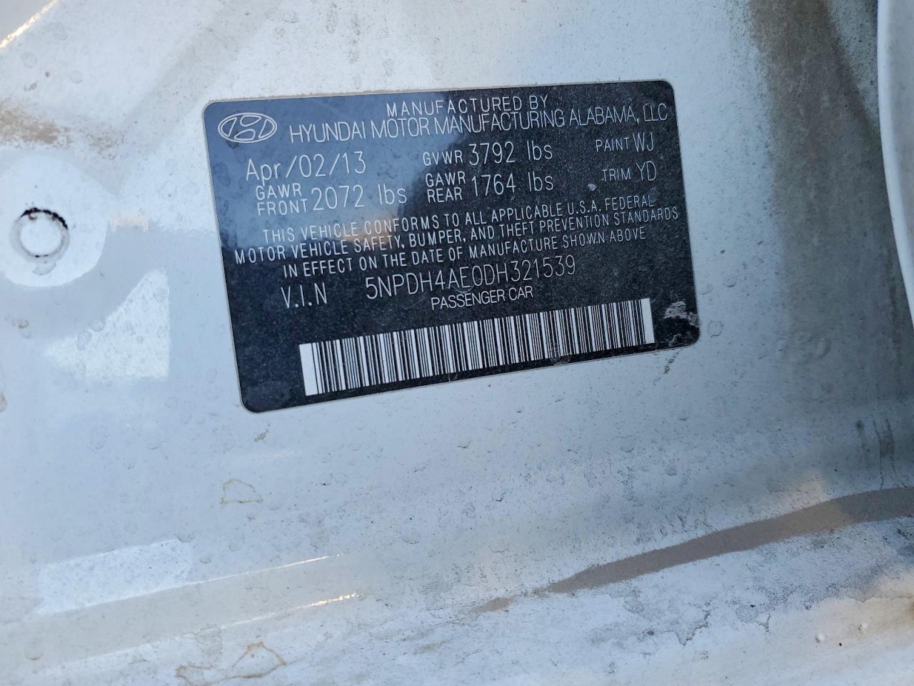 2013 HYUNDAI ELANTRA GLS photo 12