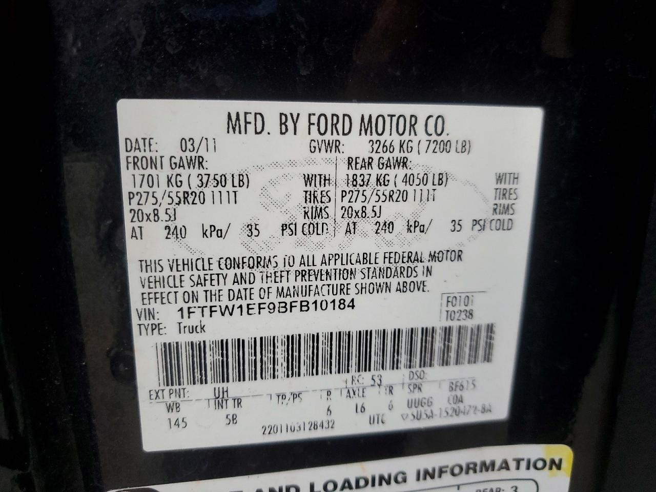 2011 FORD F150 SUPERCREW photo 12