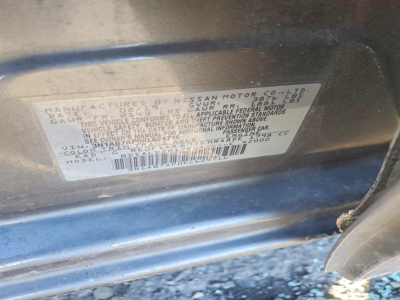 2019 NISSAN SENTRA S photo 34