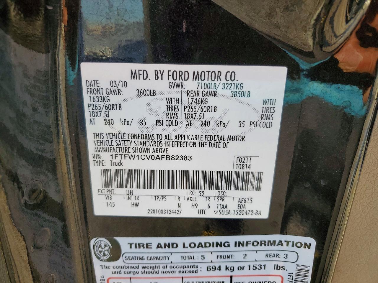 2010 FORD F150 SUPERCREW photo 12