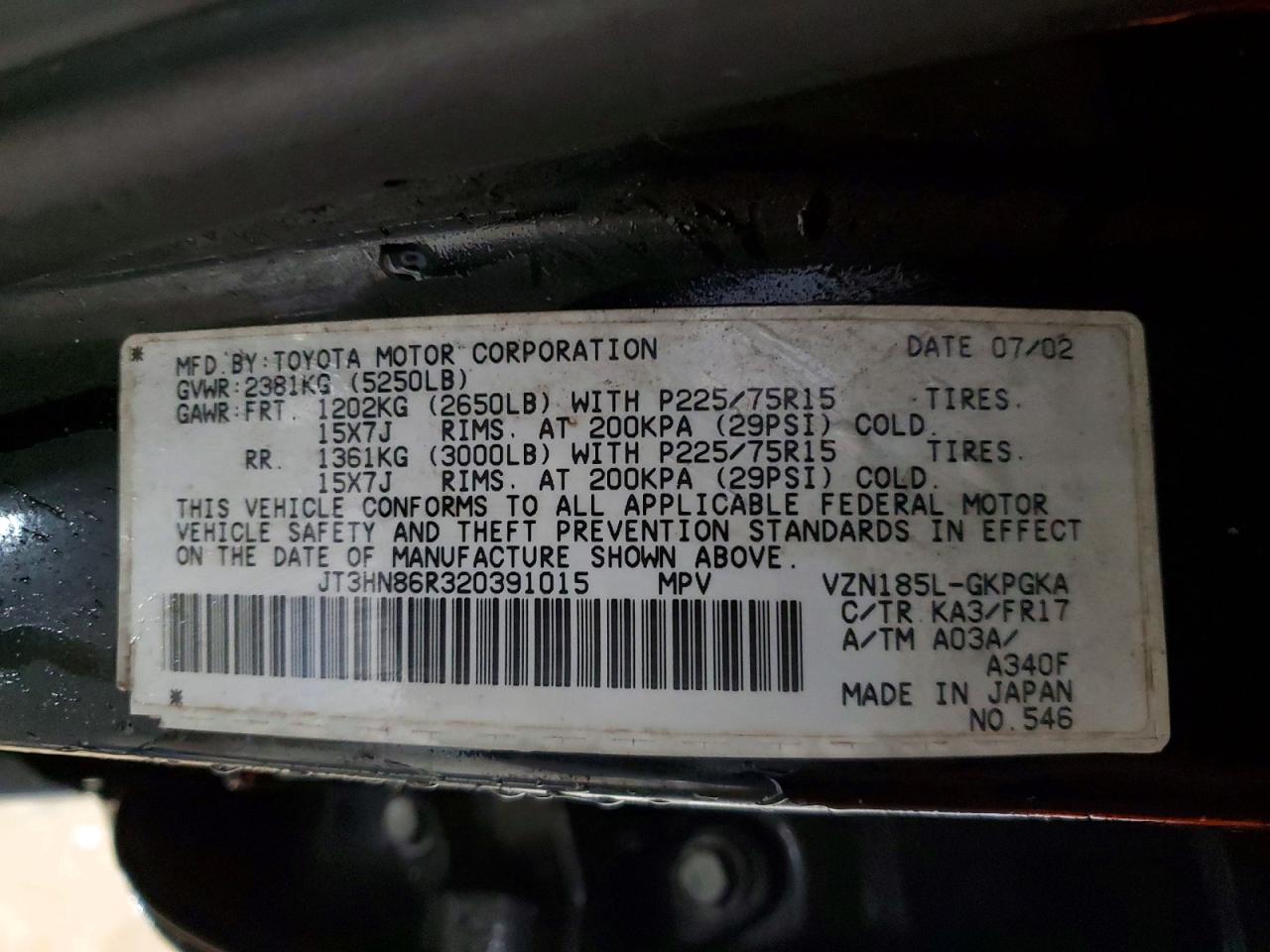 2002 TOYOTA 4RUNNER SR5 photo 13