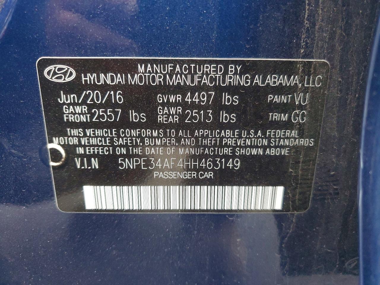 2017 HYUNDAI SONATA SPORT photo 13