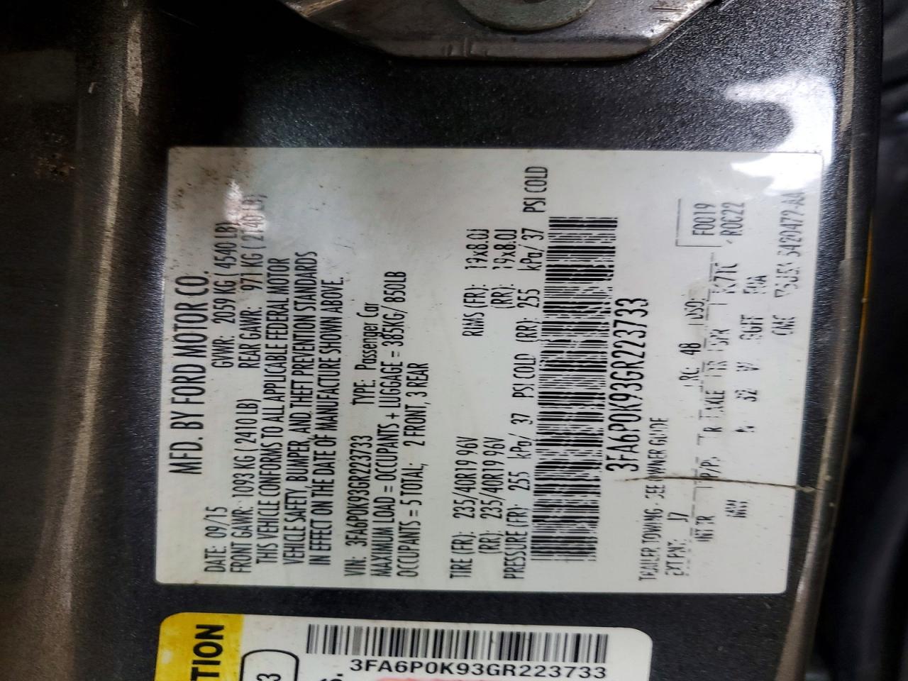 2016 FORD FUSION TITANIUM photo 12