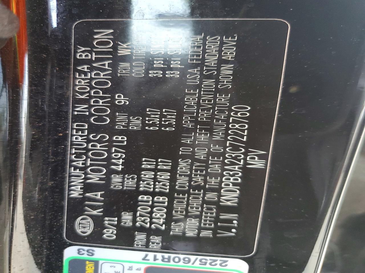 2012 KIA SPORTAGE BASE photo 13
