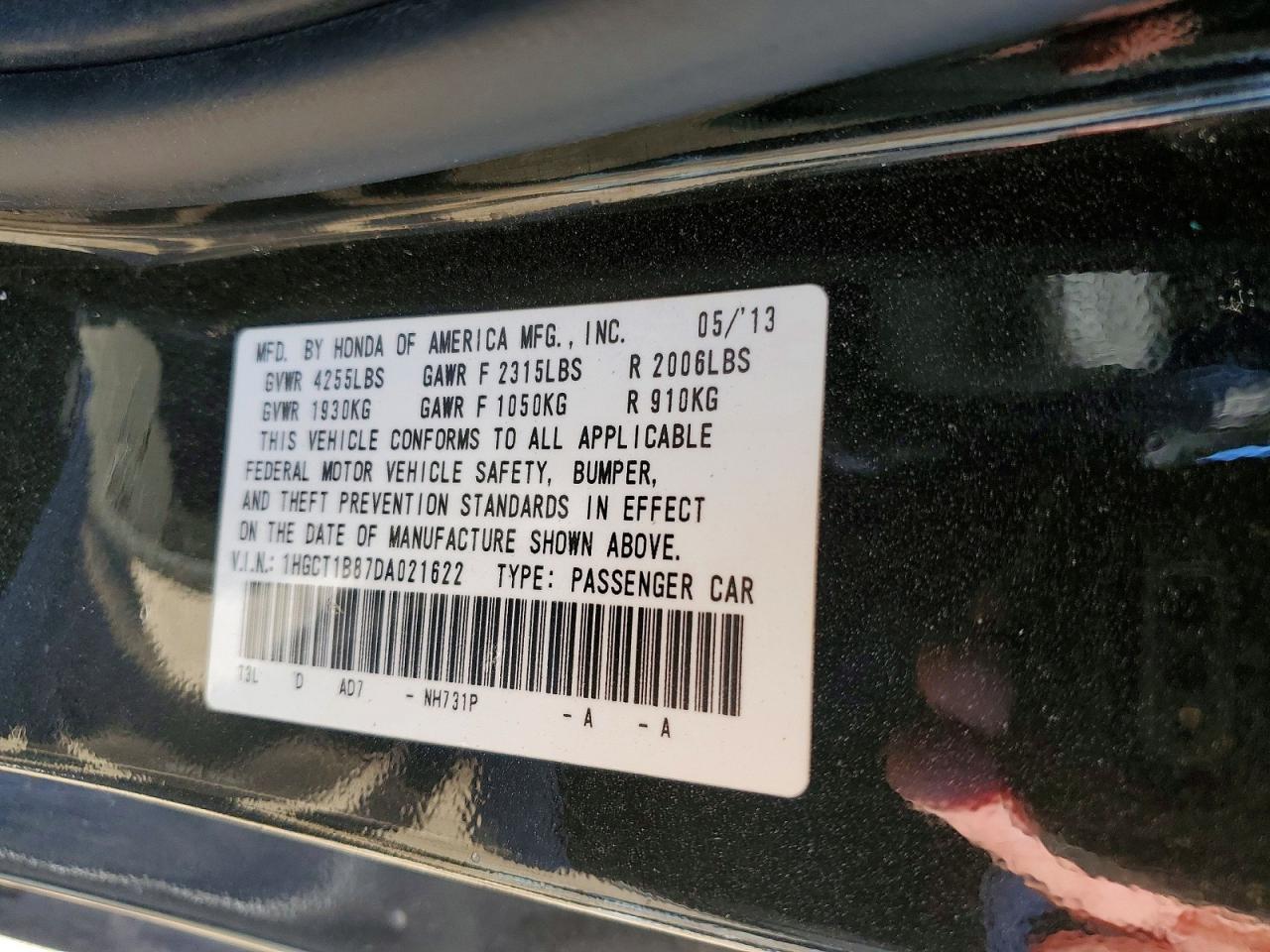 2013 HONDA ACCORD EXL photo 13