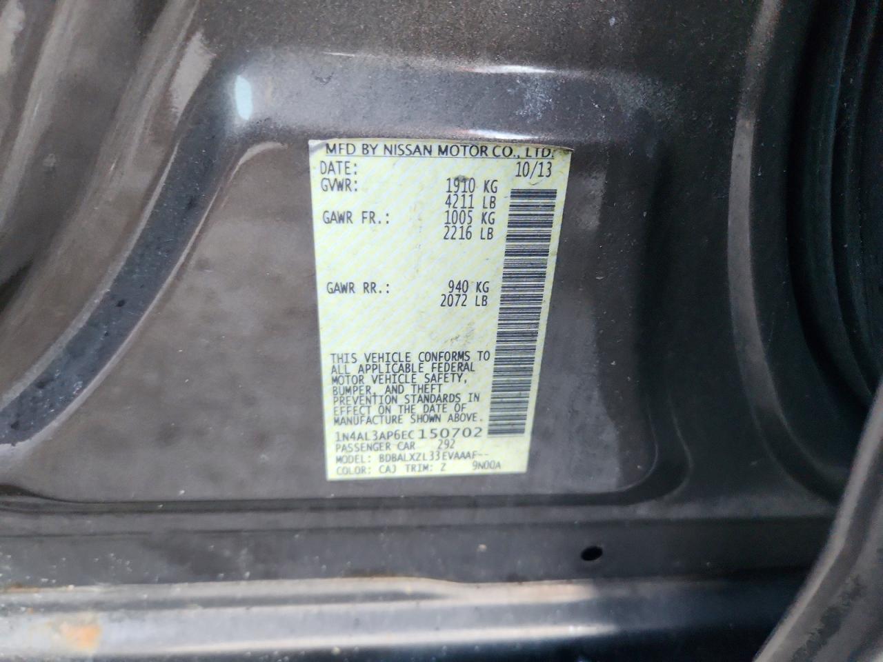 2014 NISSAN ALTIMA 2.5 photo 13