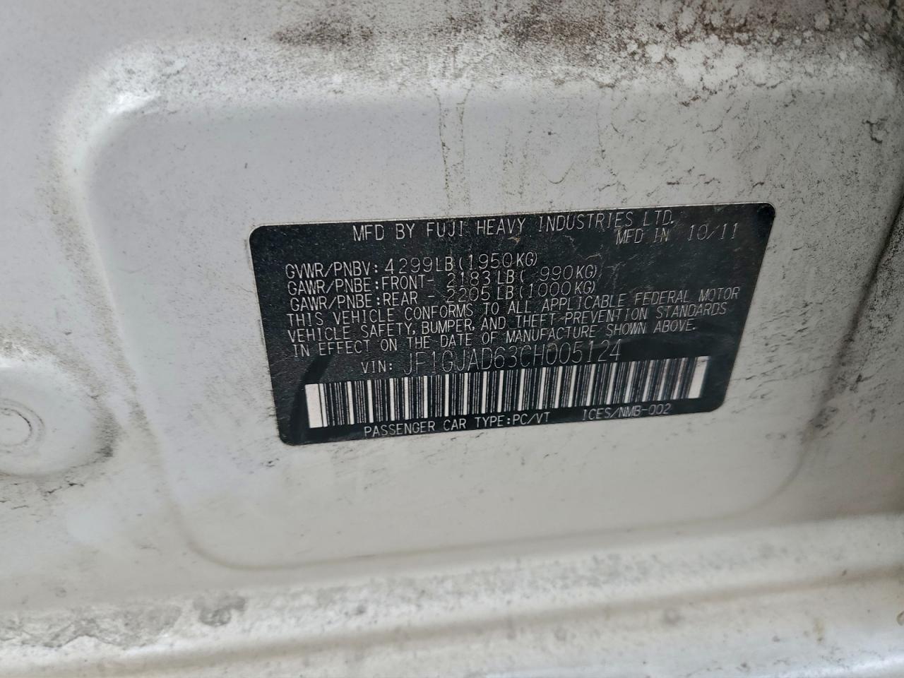 2012 SUBARU IMPREZA PREMIUM photo 12