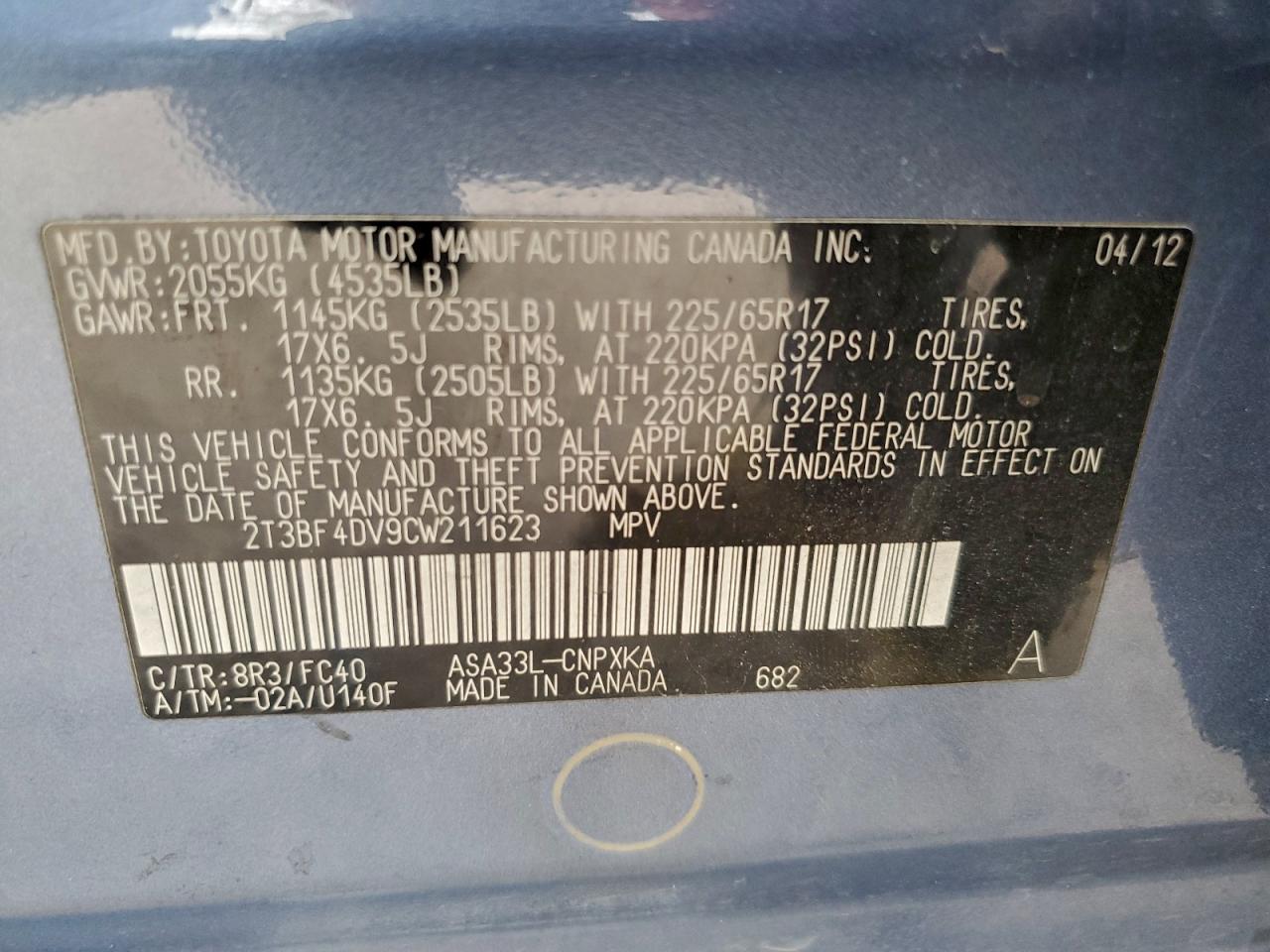 2012 TOYOTA RAV4 photo 13