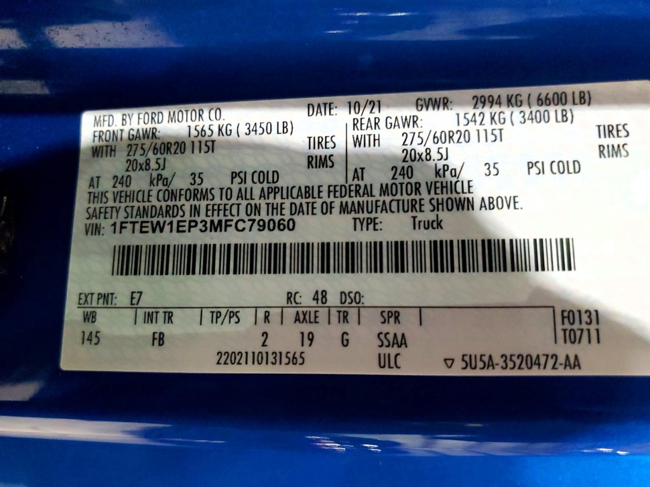2021 FORD F150 SUPERCREW photo 12