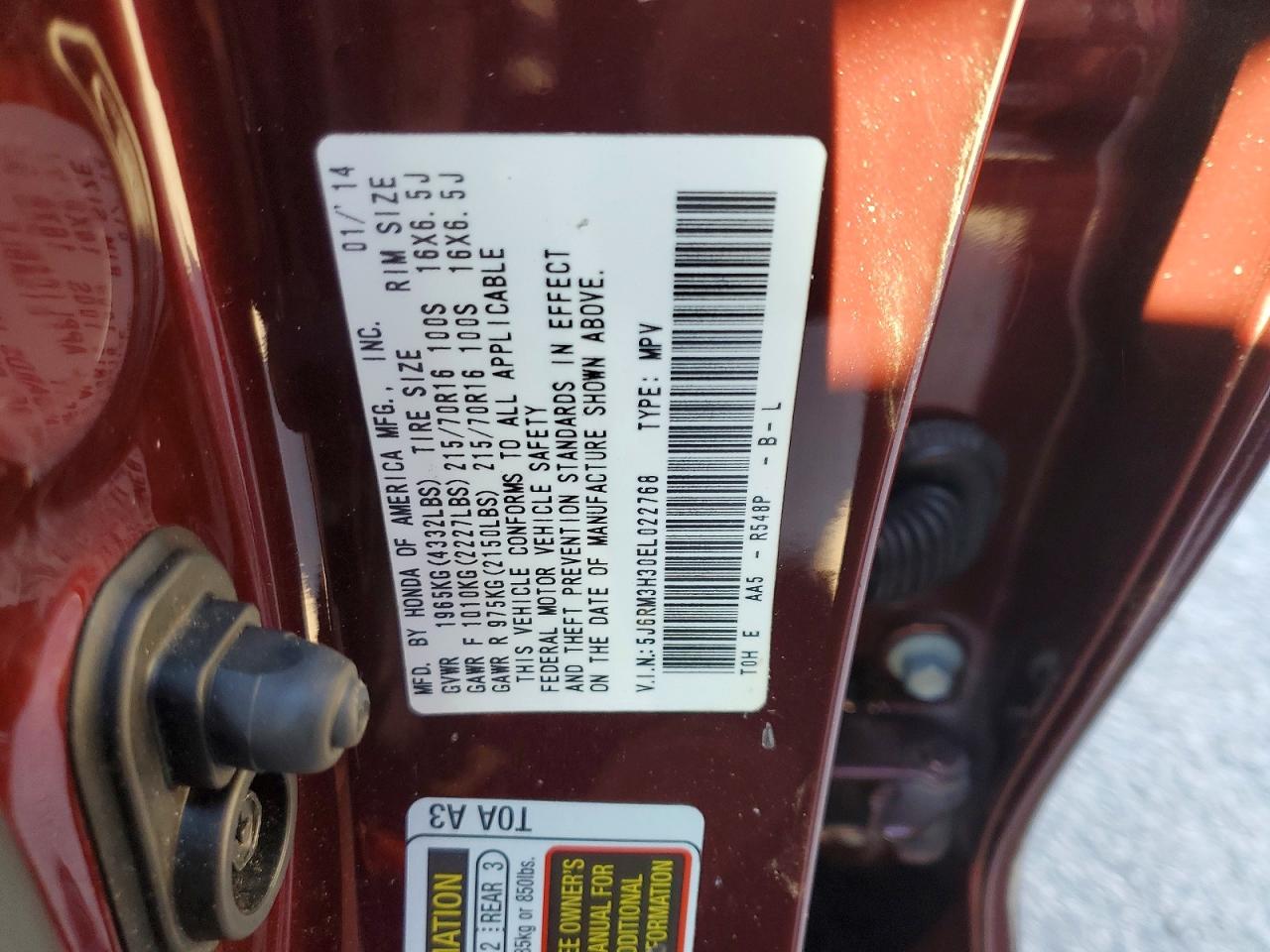 2014 HONDA CR-V LX photo 13