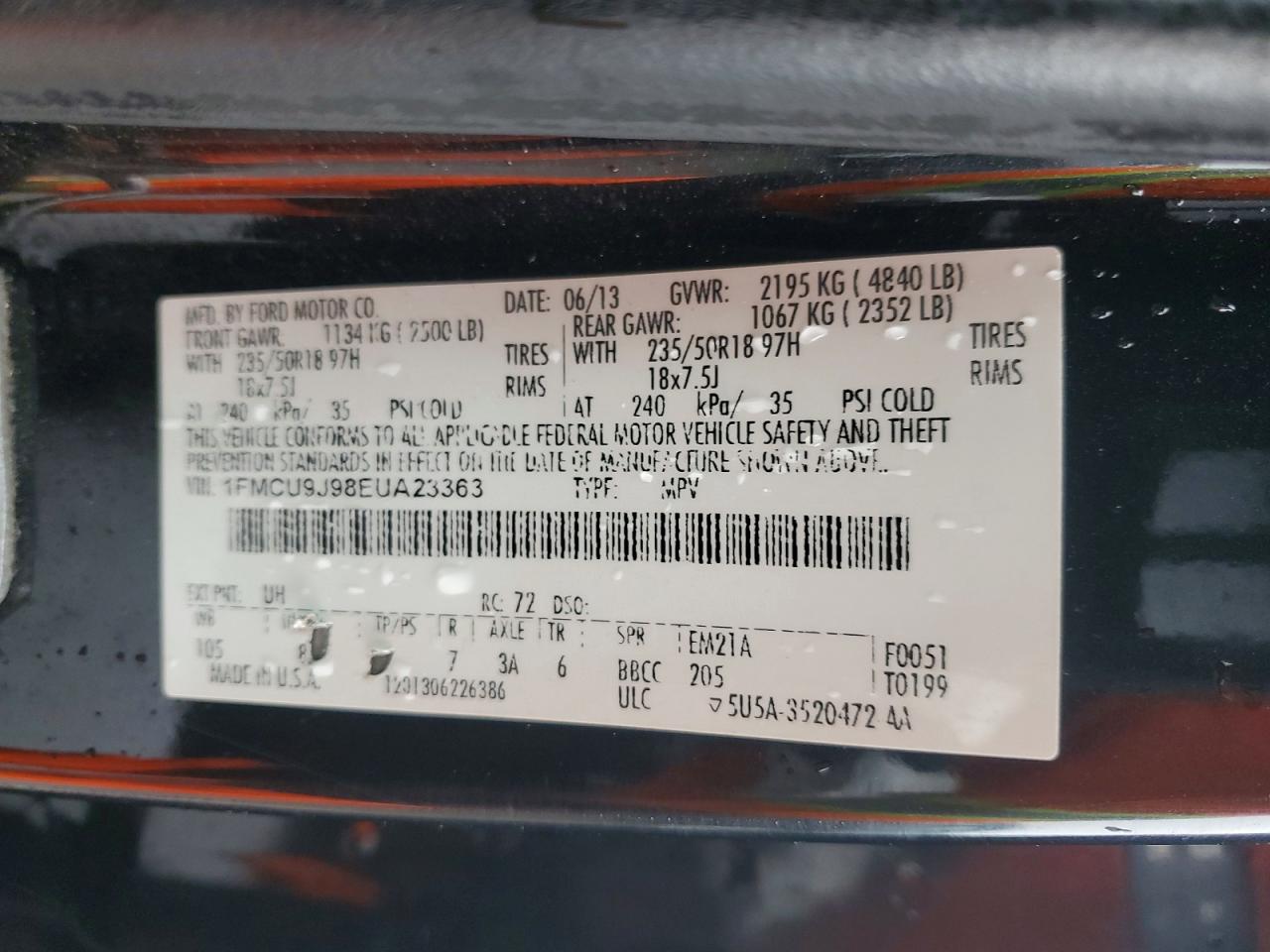 2014 FORD ESCAPE TITANIUM photo 25