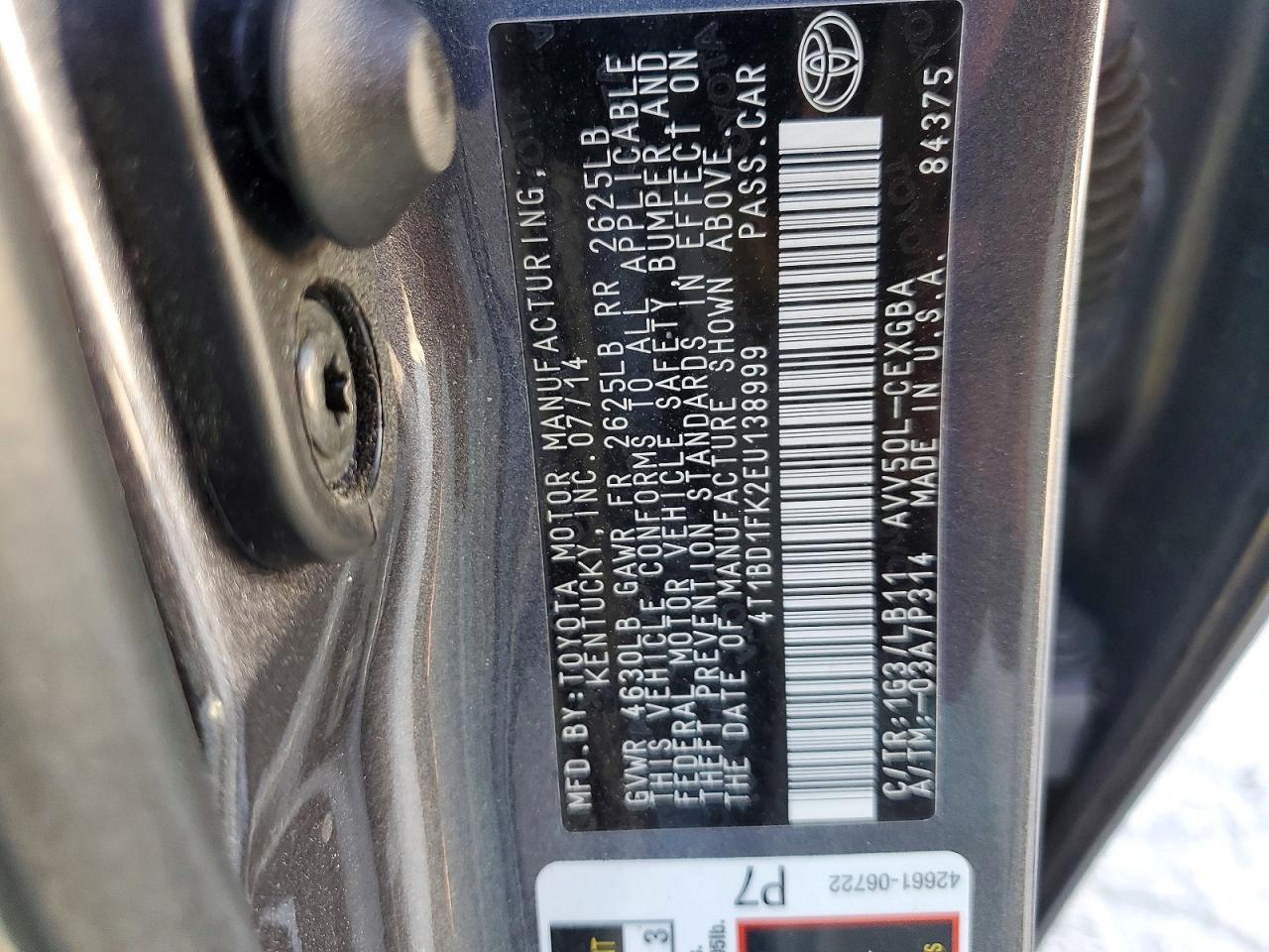 2014 TOYOTA CAMRY HYBRID photo 12