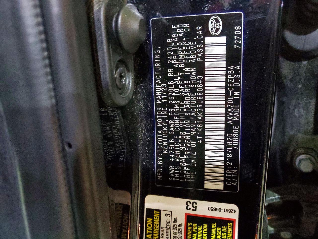 2024 TOYOTA CAMRY XSE photo 13