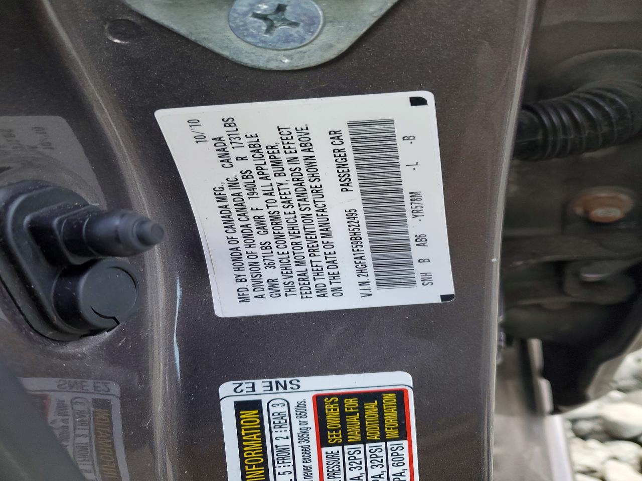 2011 HONDA CIVIC LX photo 12