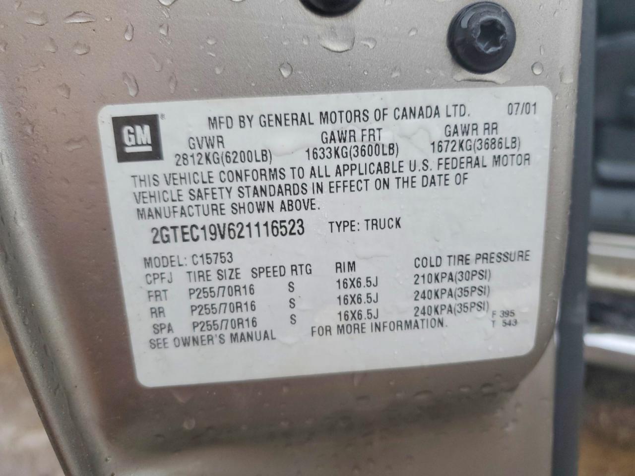 2002 GMC NEW SIERRA C1500 photo 12