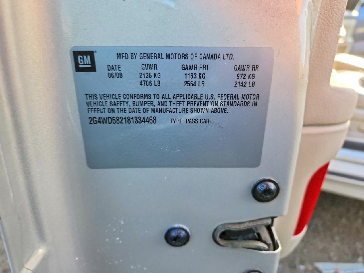 2008 BUICK LACROSSE CXL photo 12