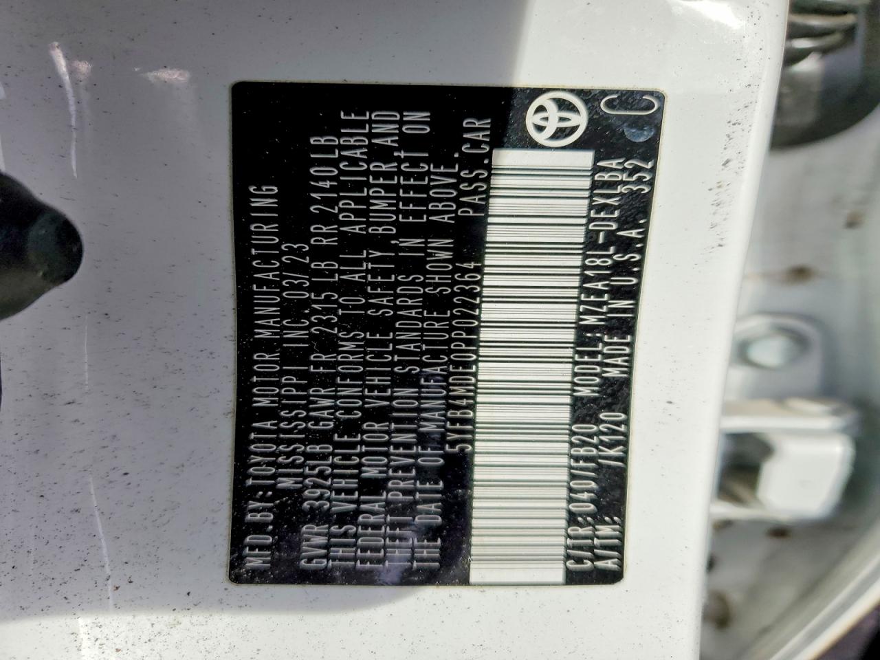 2023 TOYOTA COROLLA LE photo 12