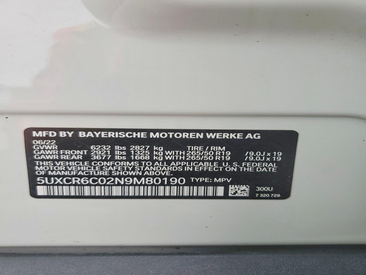 2022 BMW X5 XDRIVE40I photo 13