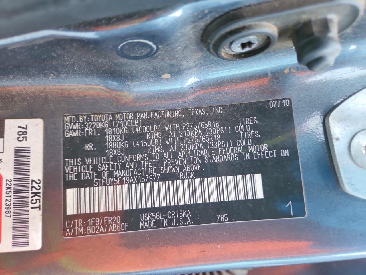 2010 TOYOTA TUNDRA DOUBLE CAB SR5 photo 12