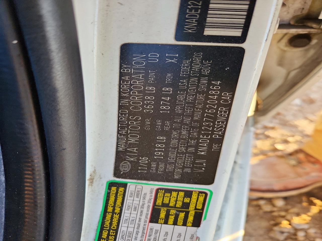 2007 KIA RIO BASE photo 12