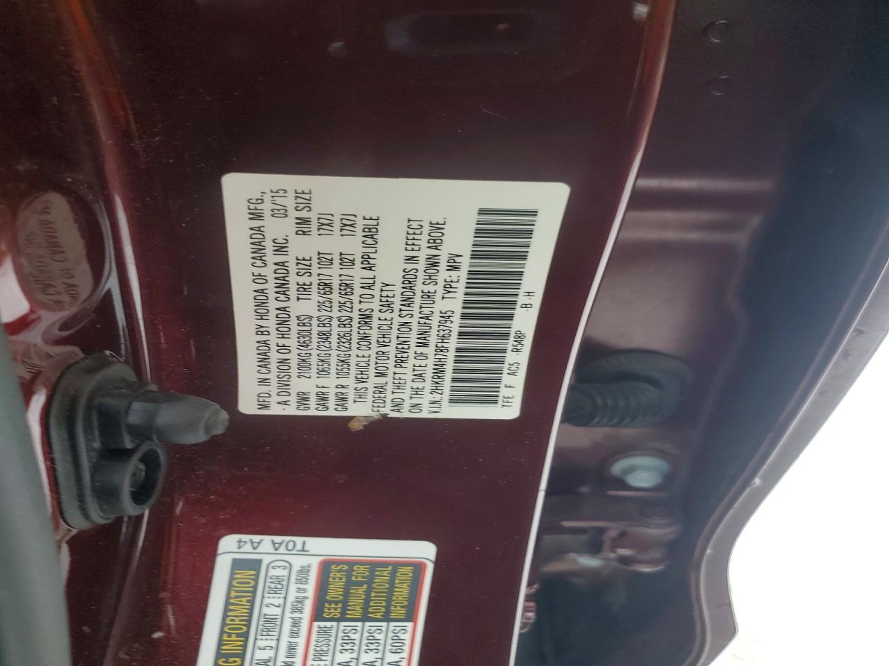 2015 HONDA CR-V EXL photo 37