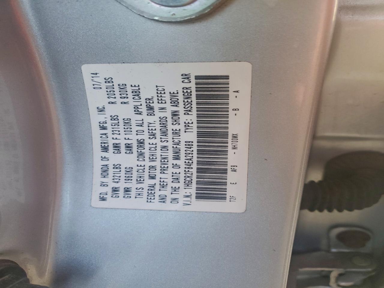 2014 HONDA ACCORD EXL photo 13