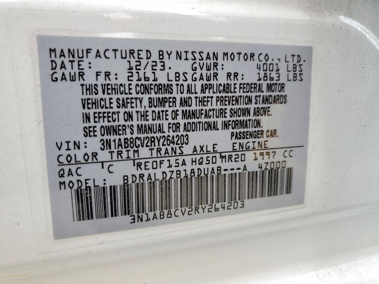 2024 NISSAN SENTRA SV photo 13
