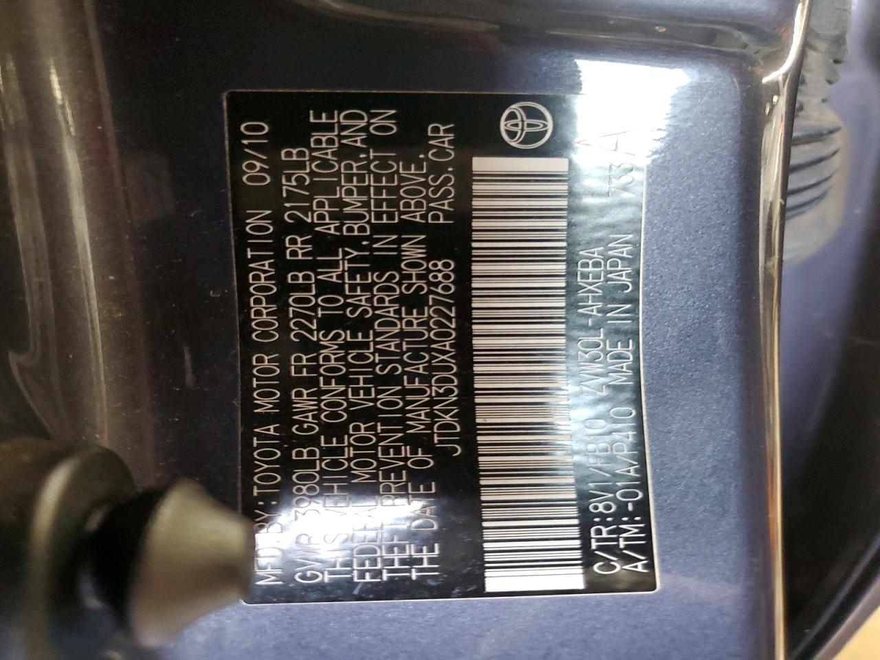 2010 TOYOTA PRIUS photo 12