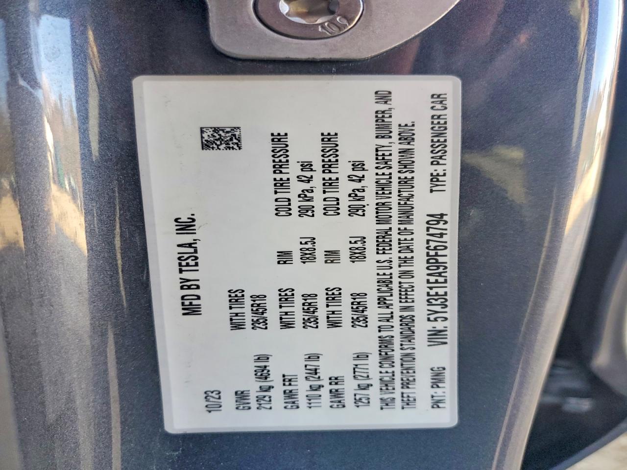 2023 TESLA MODEL 3 photo 13