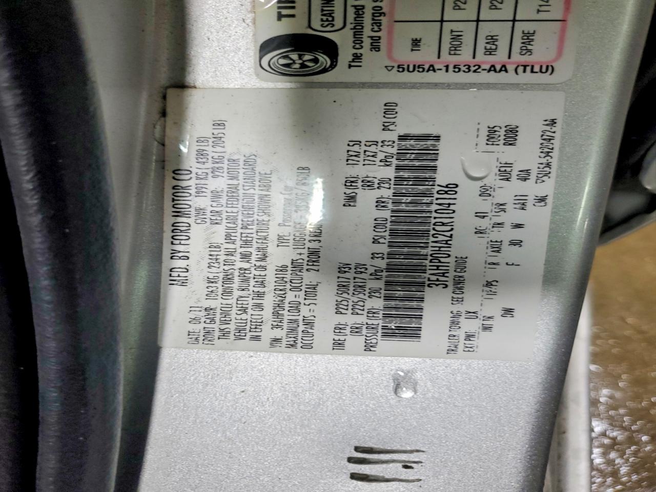 2012 FORD FUSION SE photo 12