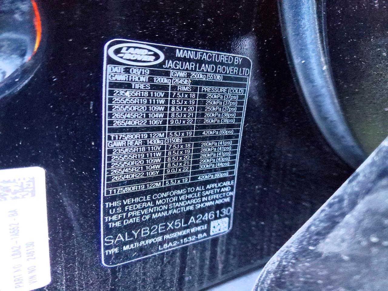 2020 LAND ROVER RANGE ROVER VELAR S photo 25