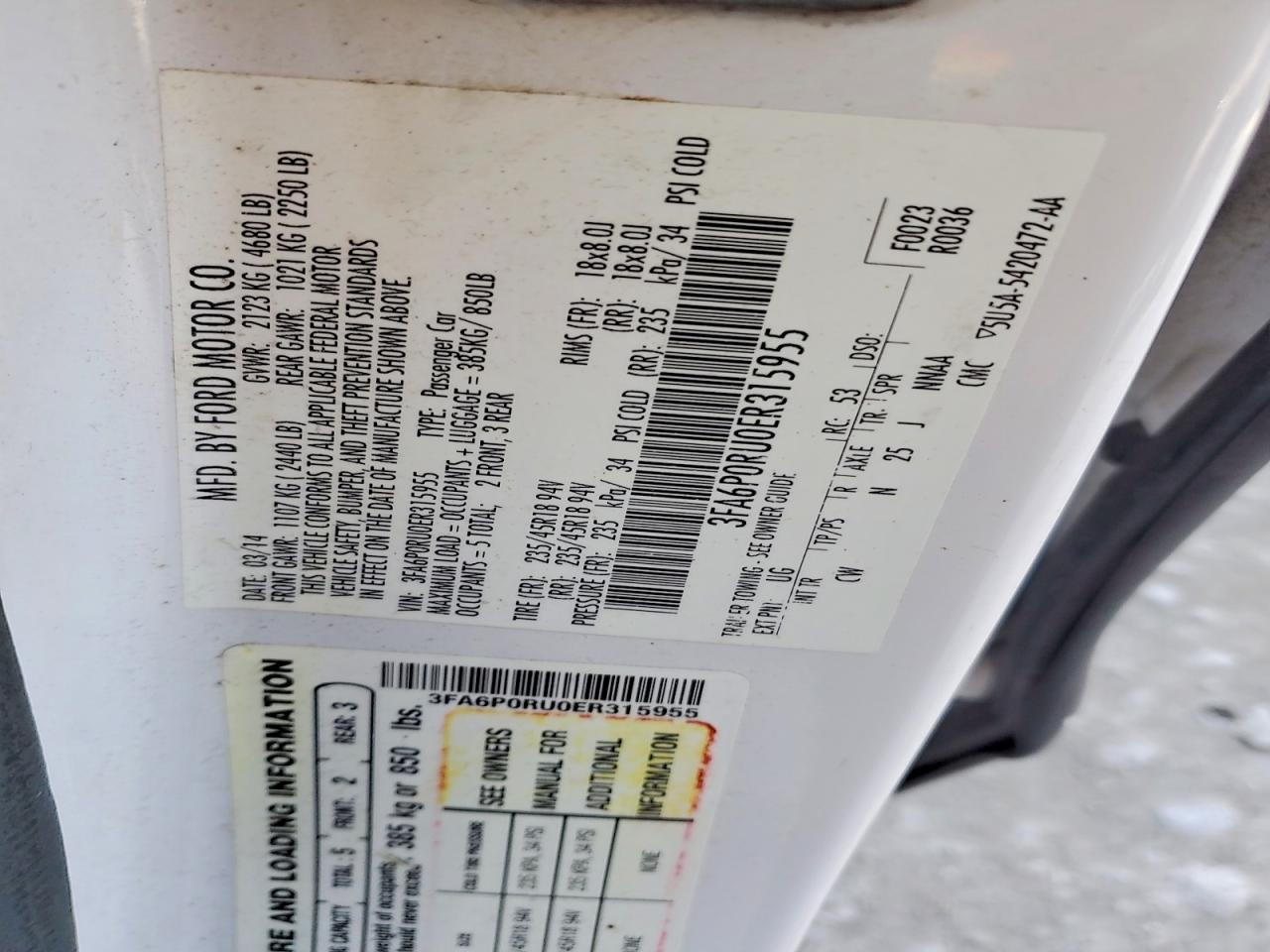 2014 FORD FUSION TITANIUM HEV photo 12