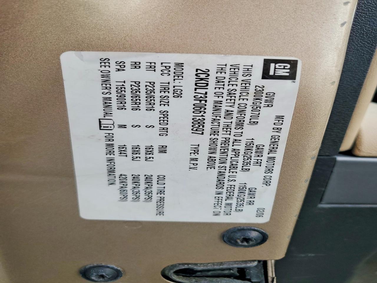 2006 PONTIAC TORRENT photo 13