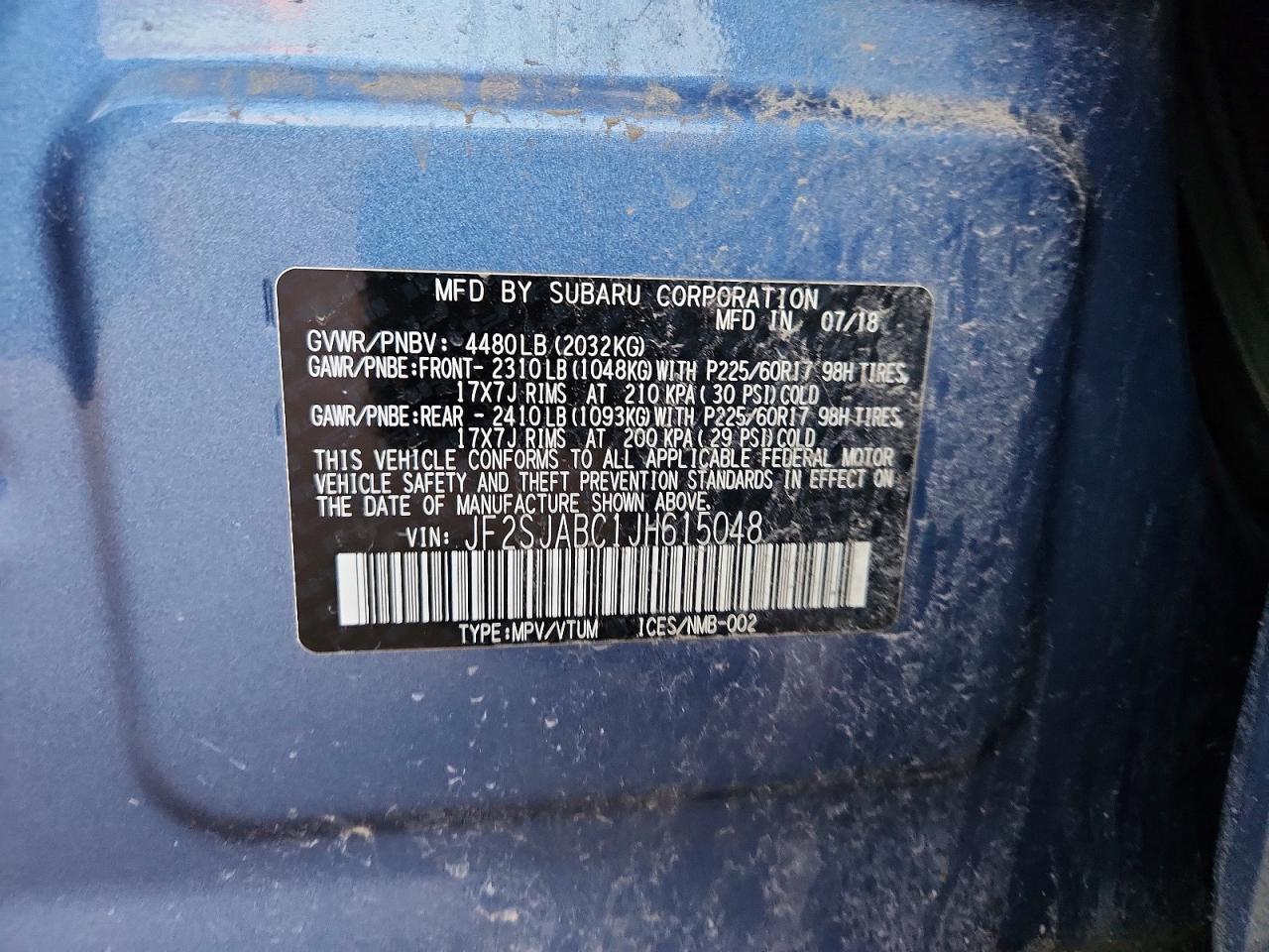 2018 SUBARU FORESTER 2.5I photo 12