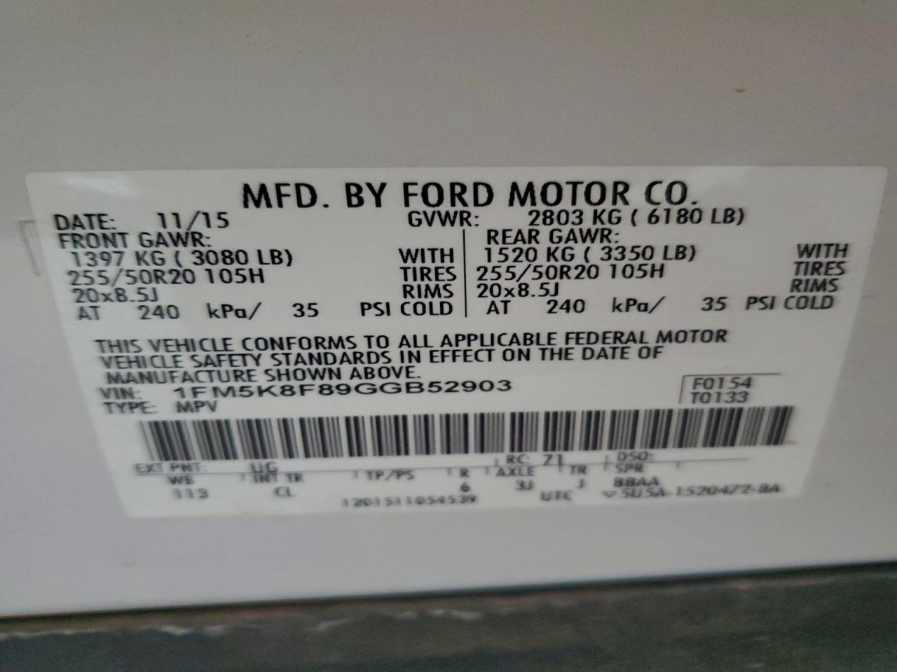 2016 FORD EXPLORER LIMITED photo 13