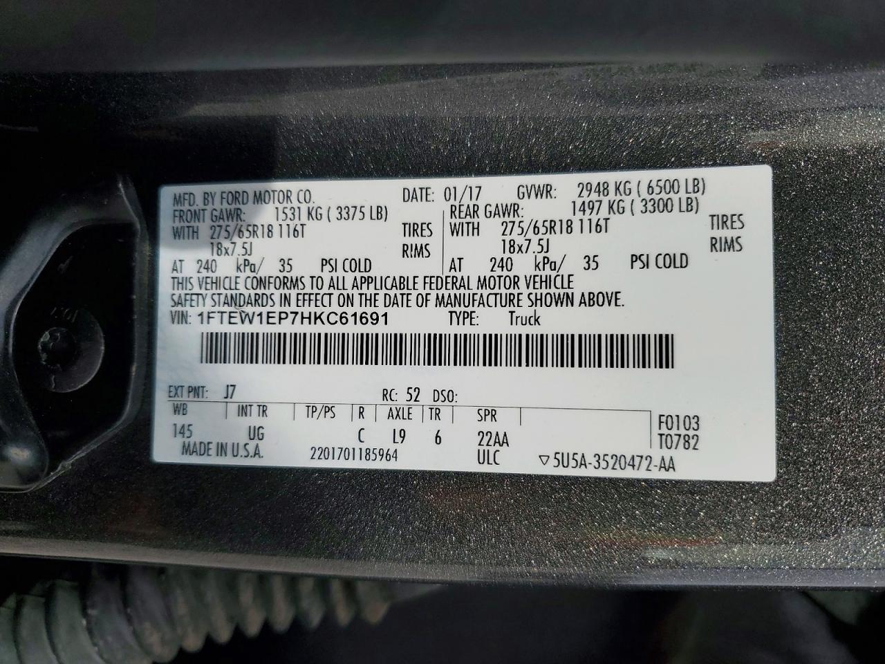 2017 FORD F150 SUPERCREW photo 12