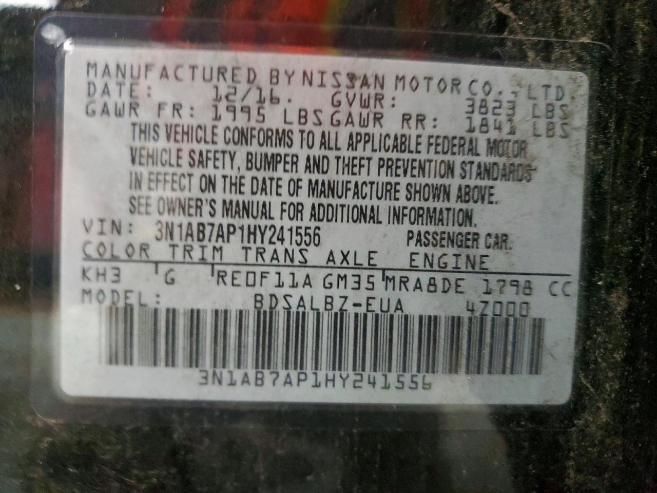2017 NISSAN SENTRA S photo 12