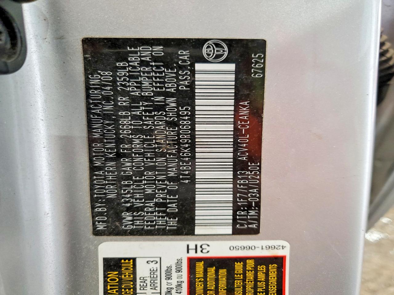 2009 TOYOTA CAMRY BASE photo 12