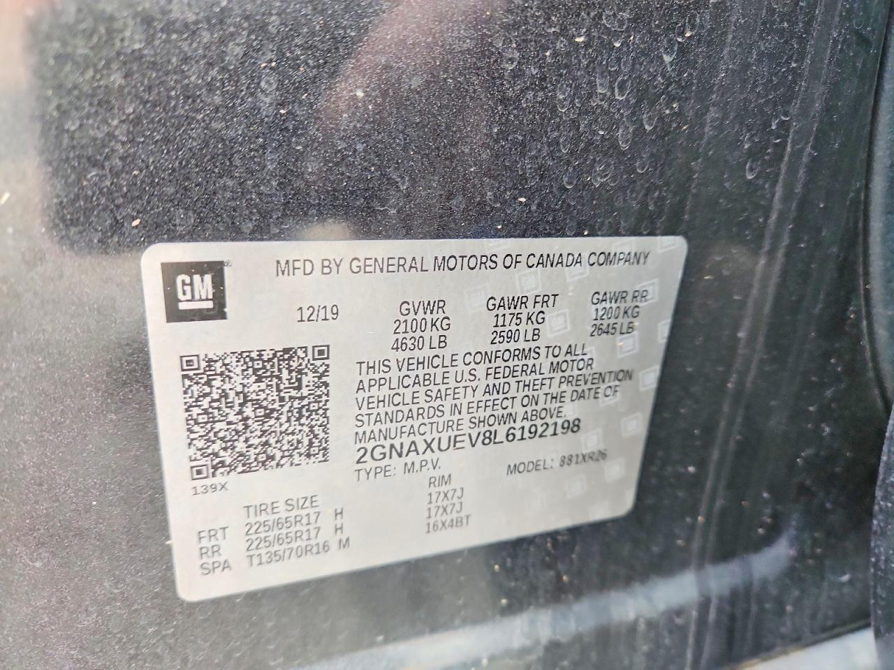 2020 CHEVROLET EQUINOX LT photo 13