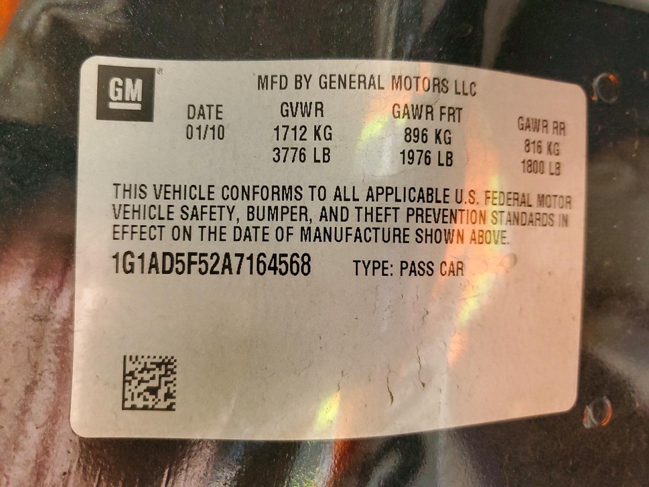 2010 CHEVROLET COBALT 1LT photo 12