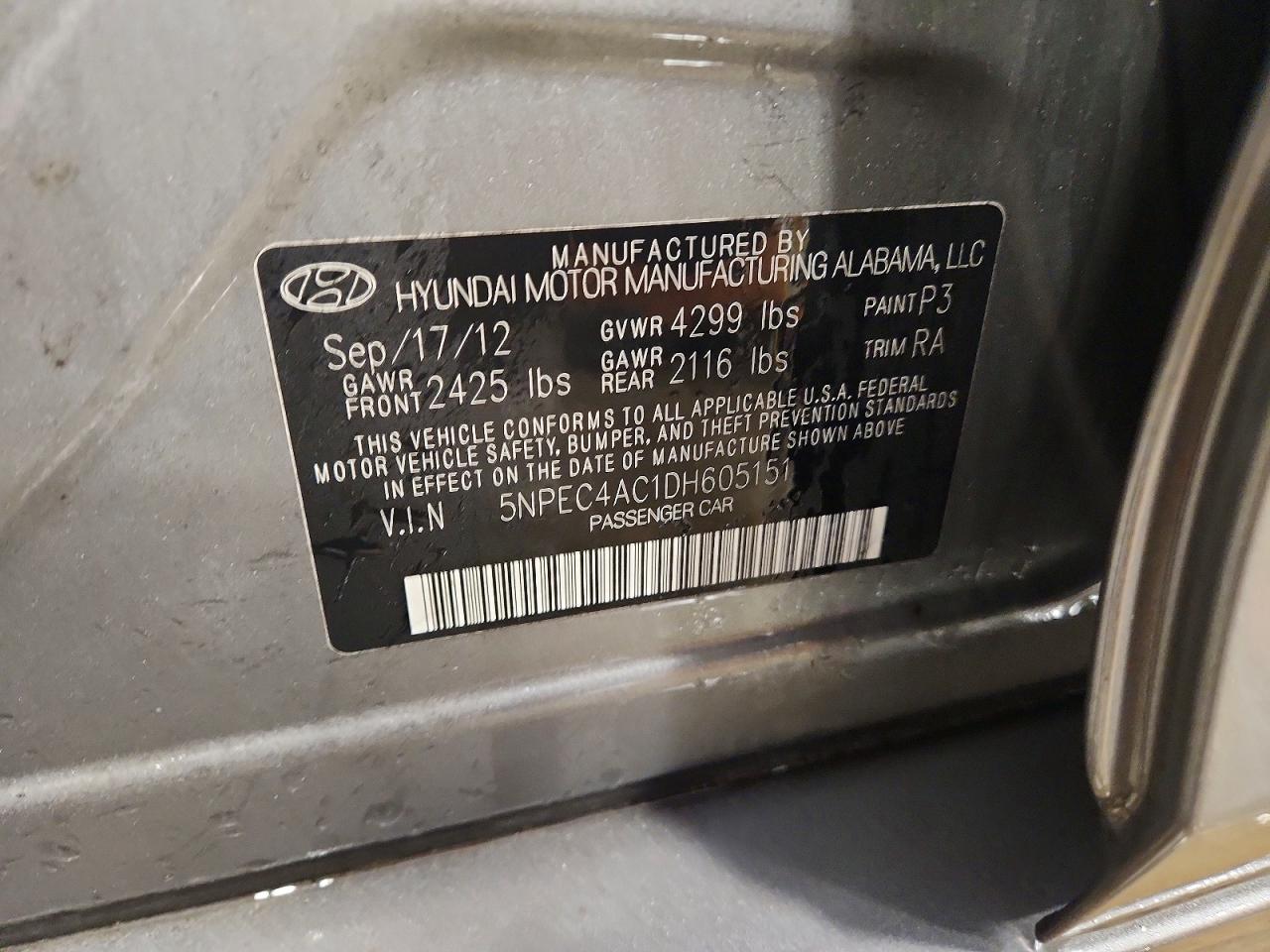 2013 HYUNDAI SONATA SE photo 12