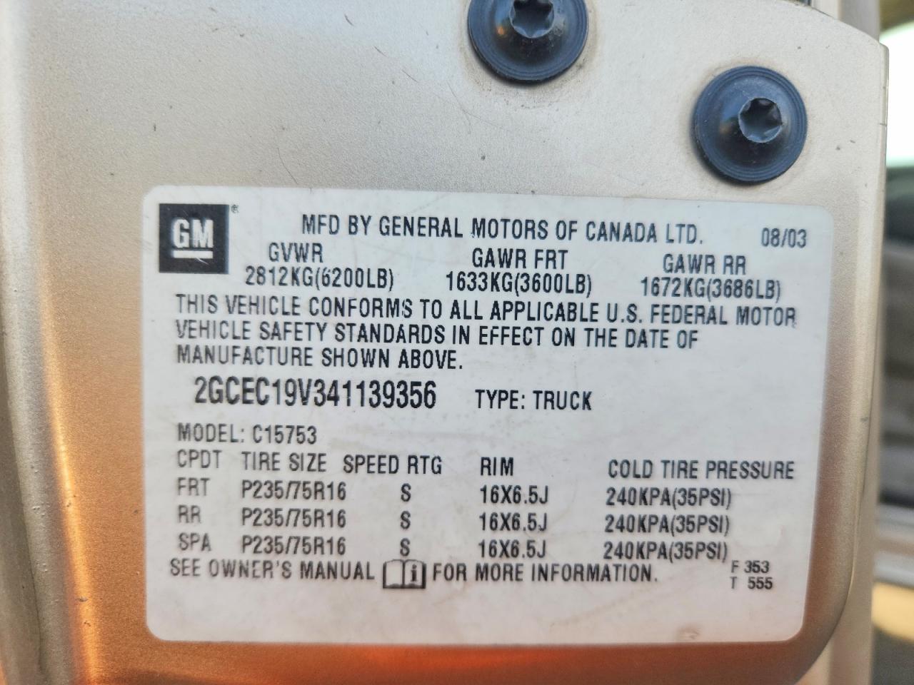 2004 CHEVROLET SILVERADO C1500 photo 12