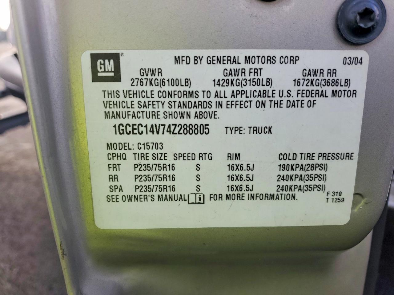 2004 CHEVROLET SILVERADO C1500 photo 12