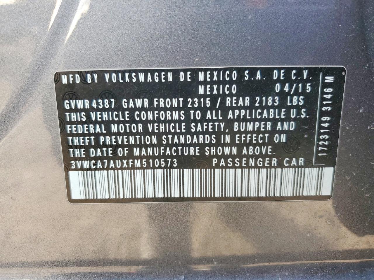 2015 VOLKSWAGEN GOLF SPORTWAGEN TDI S photo 12