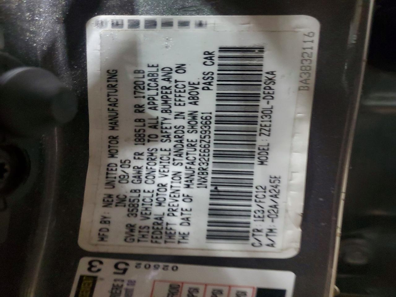 2006 TOYOTA COROLLA CE photo 12