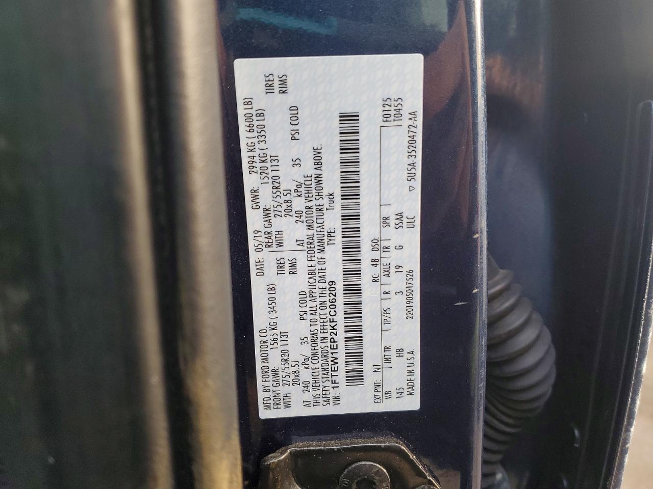 2019 FORD F150 SUPERCREW photo 13